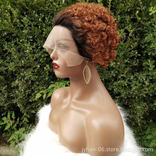 Wholesale Factory Price Brazilian Curly Short Pixie Cut  Wig Human Hair Lace Front Wigs For Black Woman